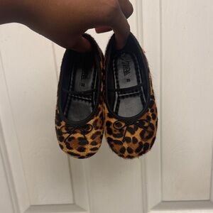 Zara Animal Print Flats with Black Accents
